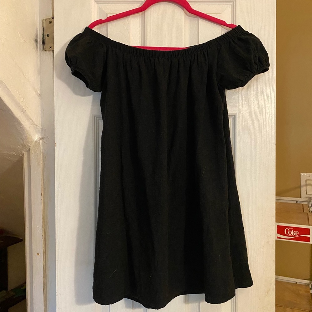 Black Cooperative Off the Shoulder Mini Dress